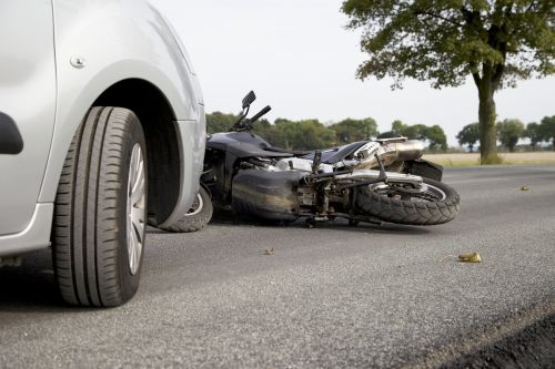 Car accident after a motorcycle accident.