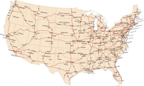 USA highway map